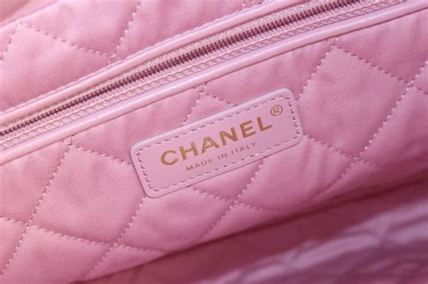 Chanel Bubble Gum Pink Shiny Goatskin Small 22 Tote with